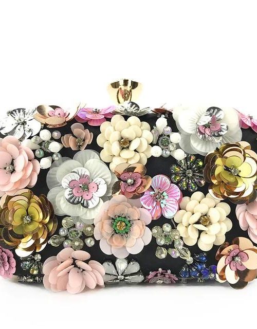 Greta Floral Cluster Clutch Bag