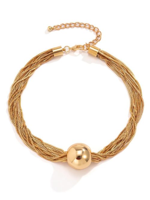 Gianna Vintage Ball Twisted Choker Necklace