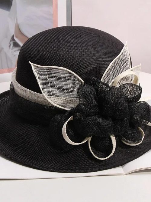 Brigette Church Black Sinamay Hat