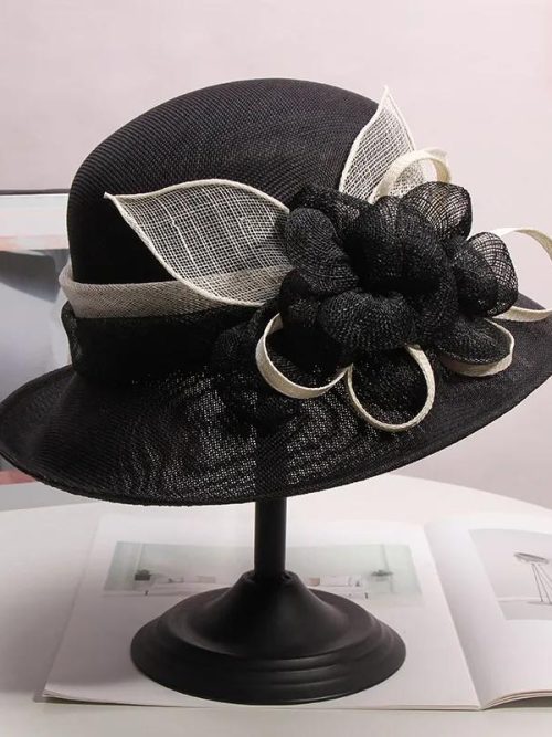 Brigette Church Black Sinamay Hat