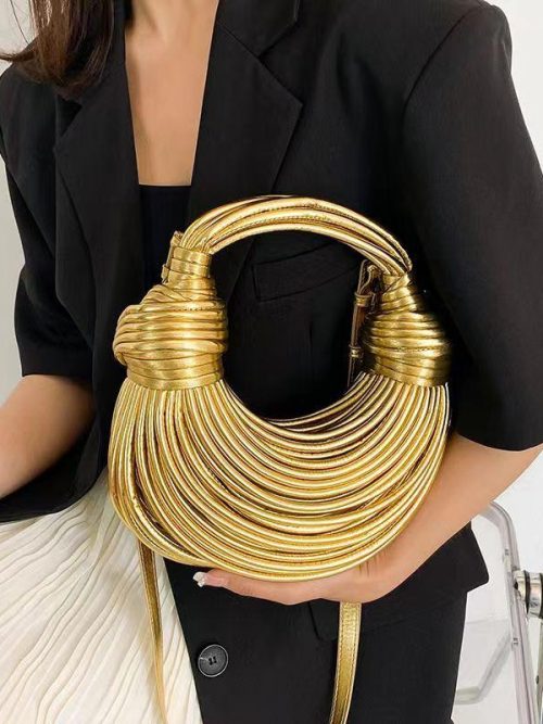 Grezä Pulled Rope Evening Clutch – Gold