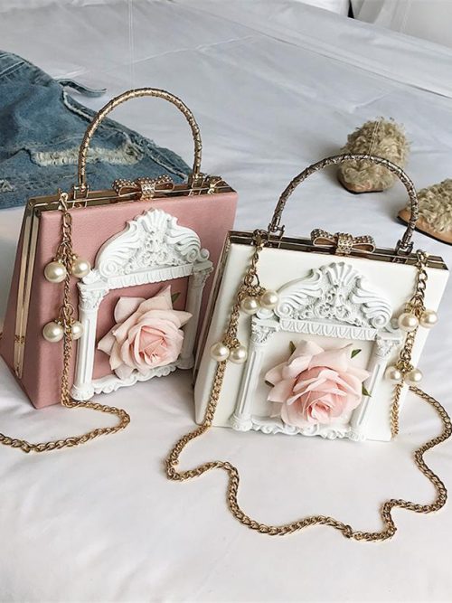 Evan Vintage Rose Hard Shell Handbag – Pink