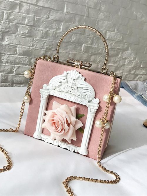 Evan Vintage Rose Hard Shell Handbag – Pink