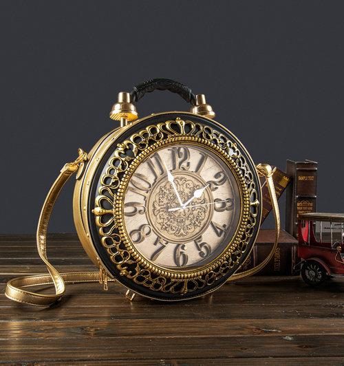 Lincoln Gold Antique Clock Shoulder Bag