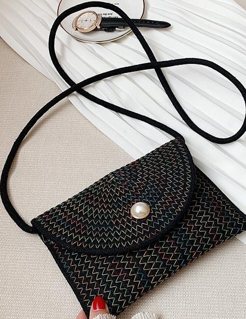 Herra Retro Wool Shoulder Bag – Black Rainbow