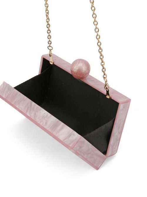 Token Pink Marble Clasp Clutch Bag
