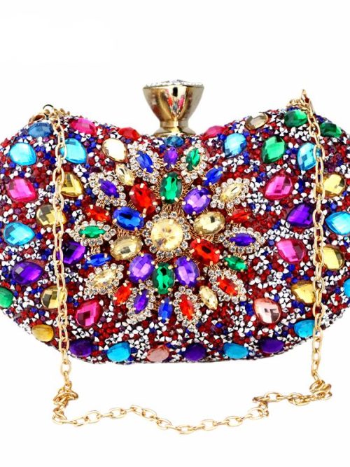 Clara Diamante Cluster Hard Clutch Bag
