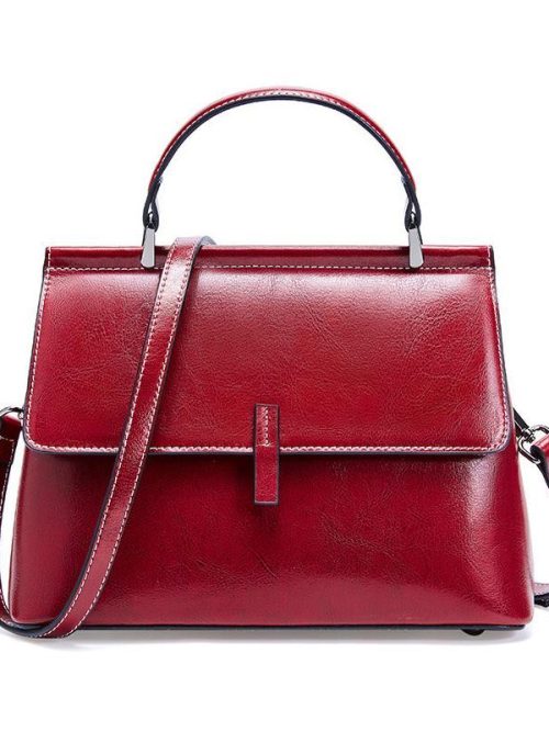 Téyla Full Leather Retro Shoulder Bag – Red