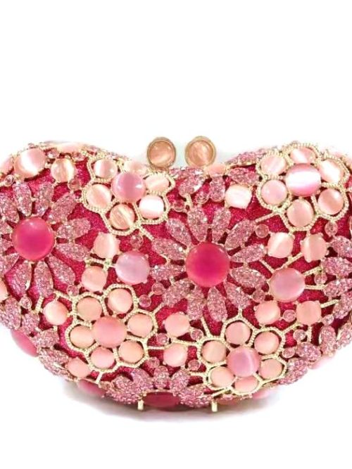 Ulà Fuchsia Diamante Evening Clutch Bag