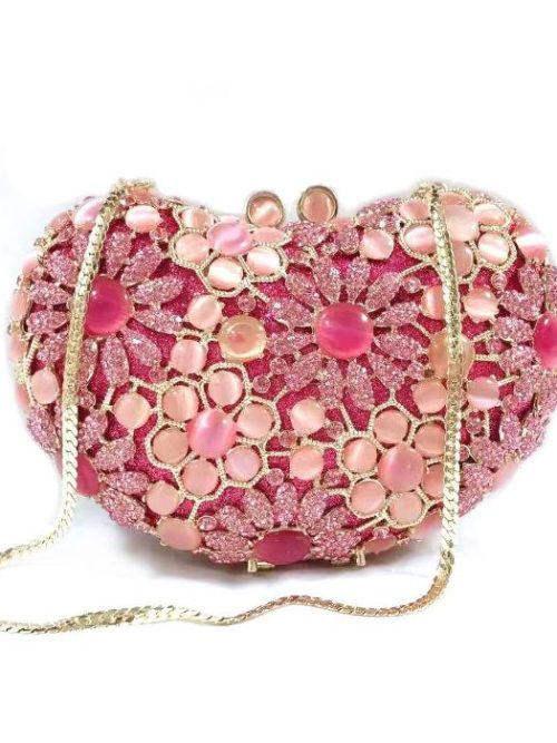 Ulà Fuchsia Diamante Evening Clutch Bag