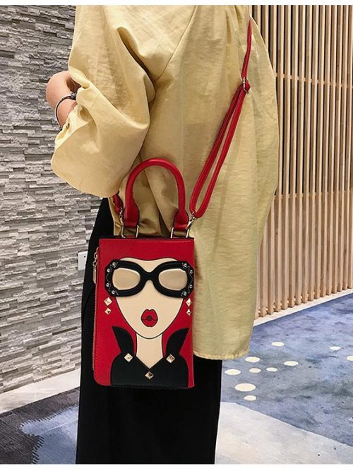 Suella Cartoon Girl Shoulder Bag – Red