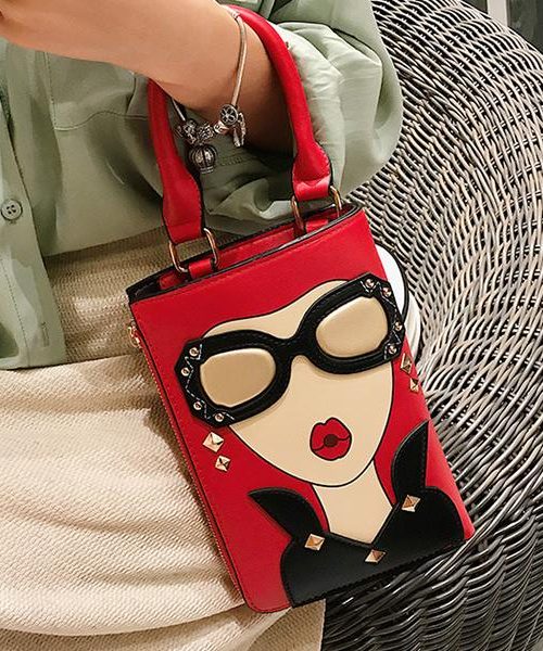 Suella Cartoon Girl Shoulder Bag – Red