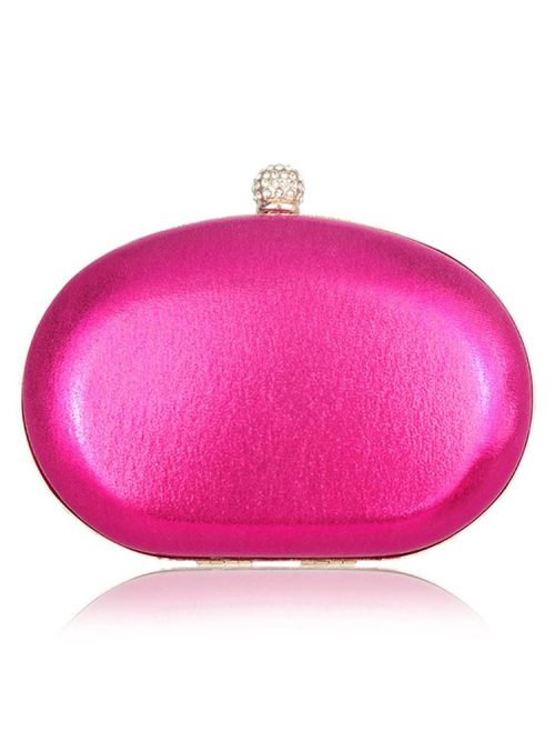 Khloe Diamante Fuchsia Flower Crystal Clutch
