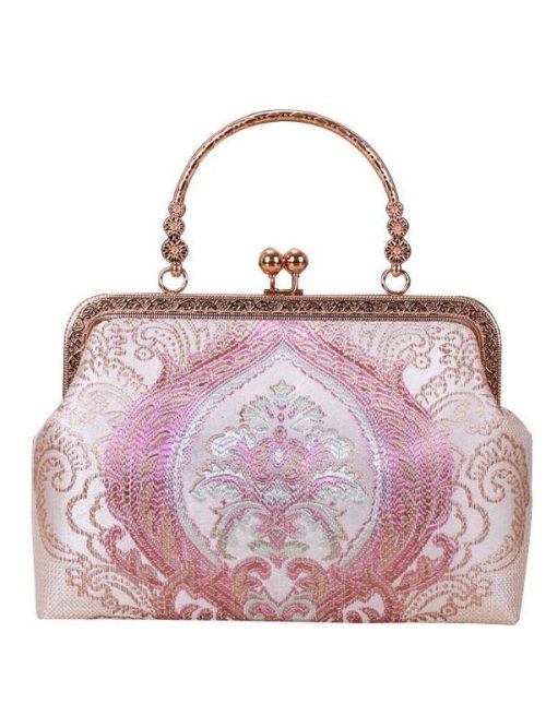 Tania Pink Embroidery Purse Handbag