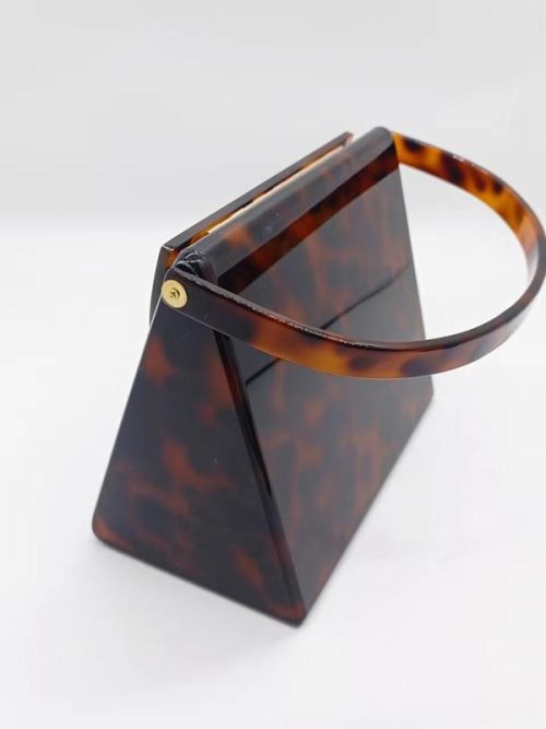 Hilary Leopard Brown Acrylic Purse Handbag