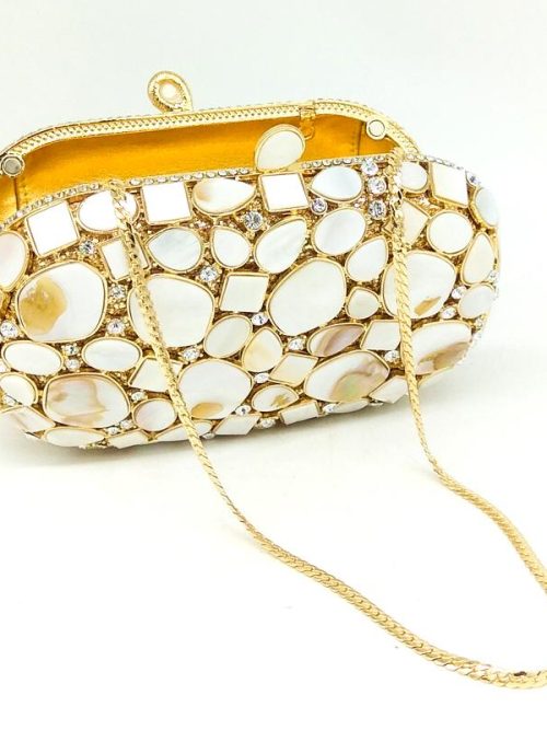 Burlé De Pearl Shell Evening Clutch Bag