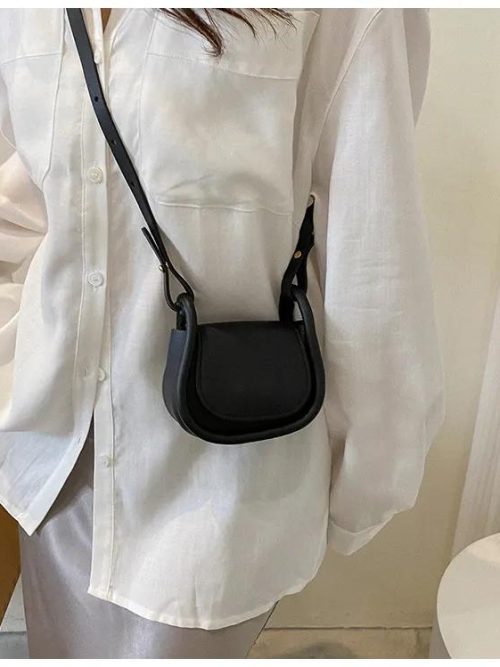 Sandy Mini PU Leather Shoulder Bag – Black