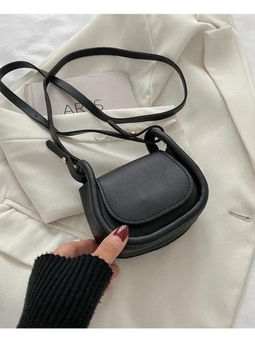 Sandy Mini PU Leather Shoulder Bag – Black