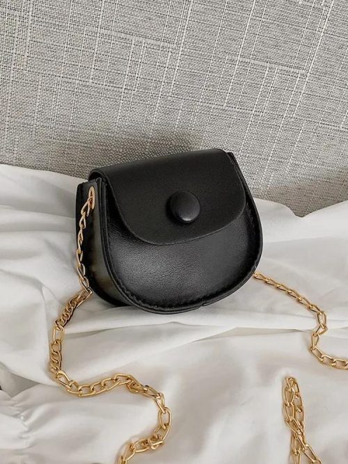 Verona Mini Leather Saddle Bag – Black