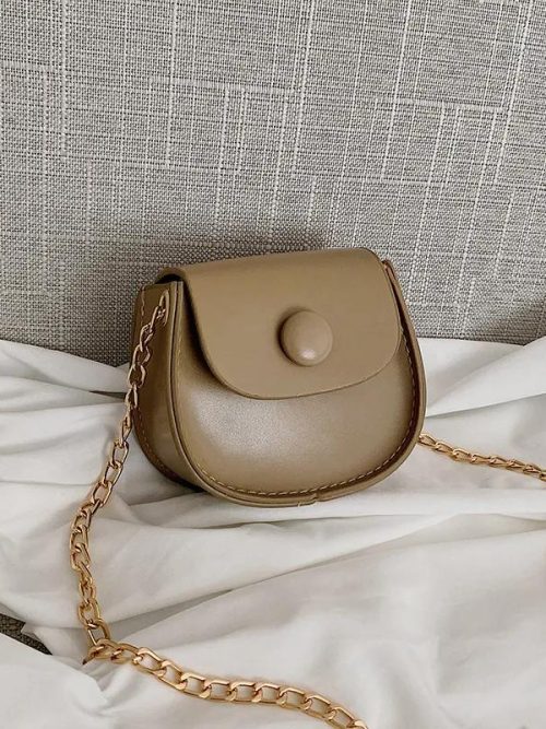 Verona Mini Leather Saddle Bag – Khaki