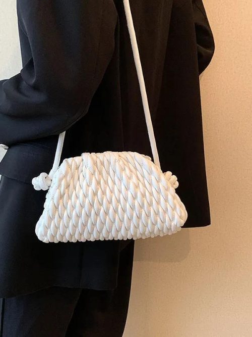 Hack Knotted Shoulder Bag – White