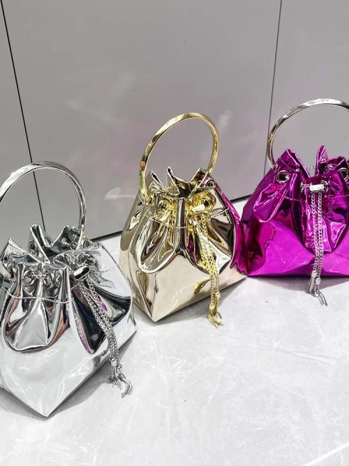Moments Metallic Bucket Handbag – Gold