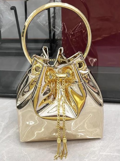 Moments Metallic Bucket Handbag – Gold