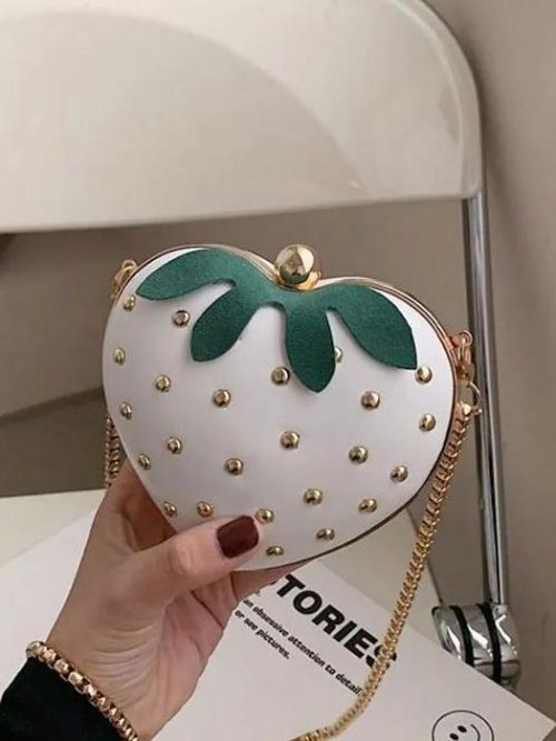 Vanya White Strawberry Shoulder Bag
