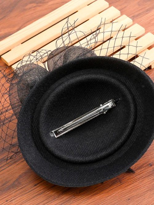 Zerri Bow Bowler Hat Fascinator – Black