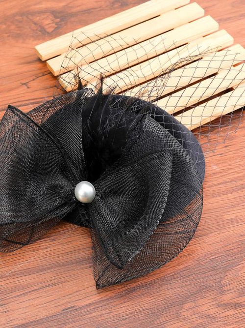 Zerri Bow Bowler Hat Fascinator – Black