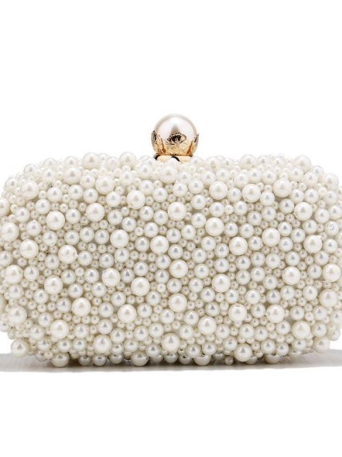 June White Pearl Clutch Bag