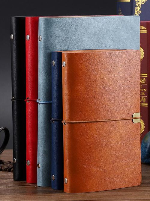 Aalia Leather A5 Ring Bound Notebook – Black