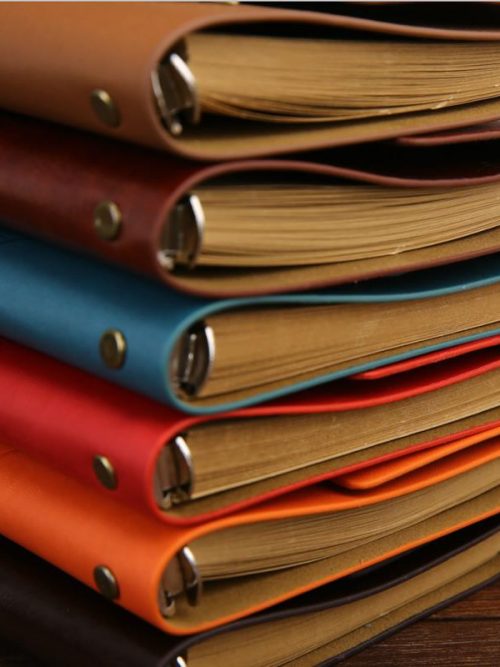 Viola Leaf Leather Notebook – Brown