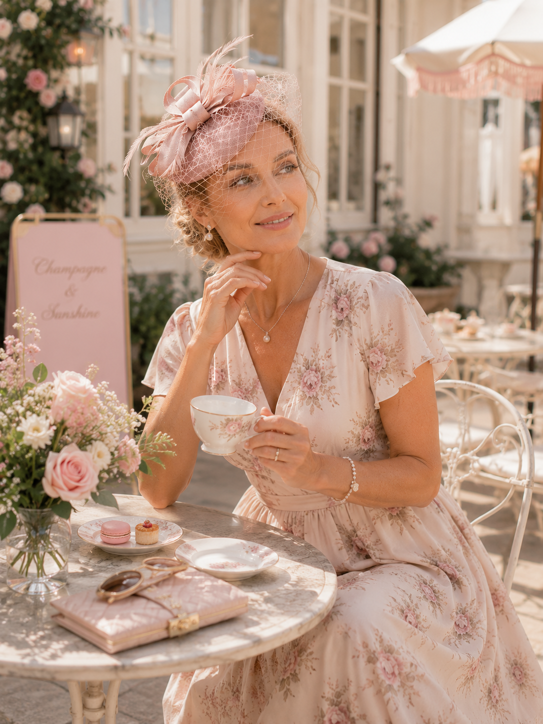 Ama Pink Pillbox Fascinator