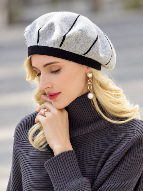 Felicia Autumn Wool Beret – Grey
