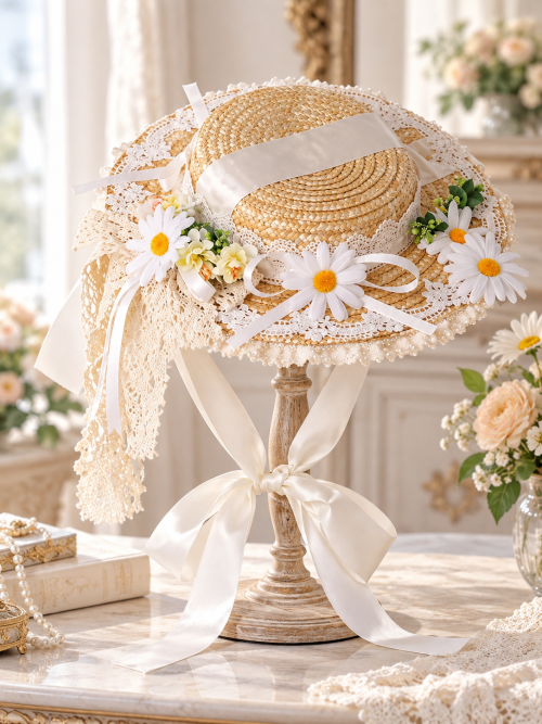 Lola Victorian Daisy Straw Hat