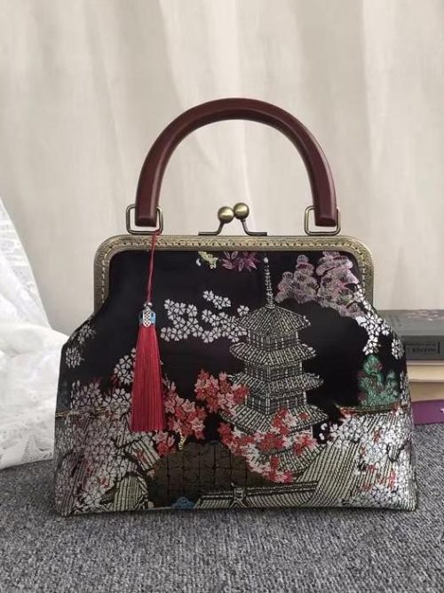 Sven Embroidered Palace Handbag – Black